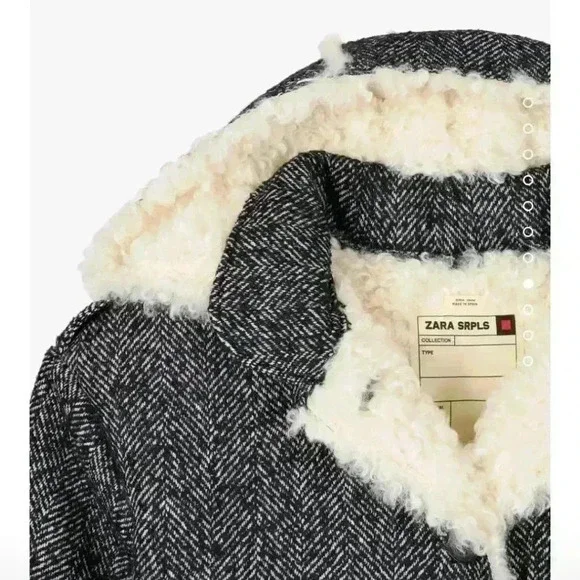 NWT Rare Zara SRPLS Shearling Coat XS